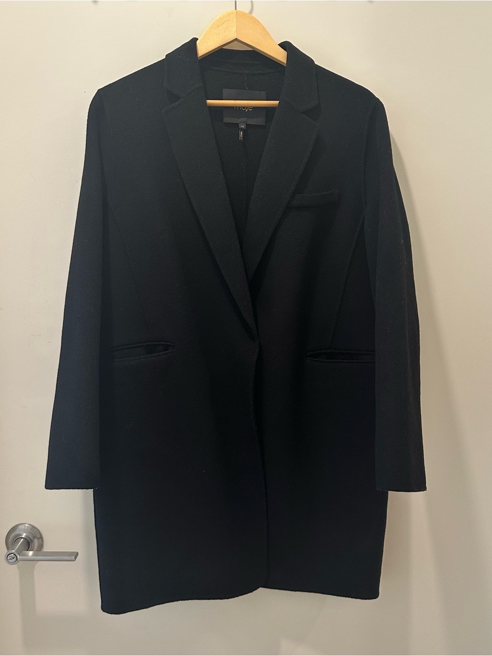 Maje Wool coat Black Single-Breasted